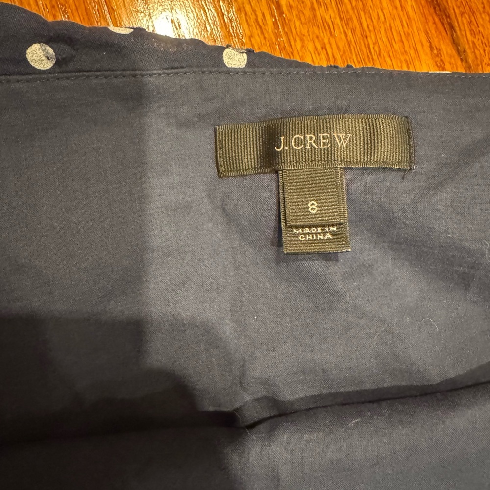 J Crew Navy Polka Dot Off-Shoulder Top - Picture 4 of 5